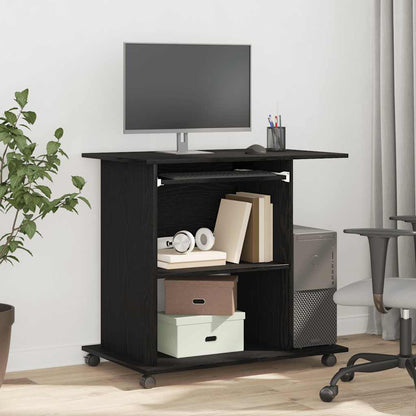 vidaXL Computer Desk Black Oak 80x50x75 cm Engineered Wood