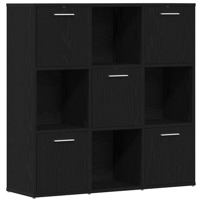 vidaXL Book Cabinet Black Oak 90x28x90 cm Engineered Wood