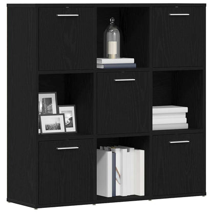 vidaXL Book Cabinet Black Oak 90x28x90 cm Engineered Wood