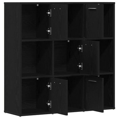 vidaXL Book Cabinet Black Oak 90x28x90 cm Engineered Wood