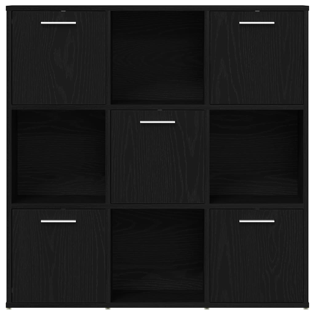 vidaXL Book Cabinet Black Oak 90x28x90 cm Engineered Wood