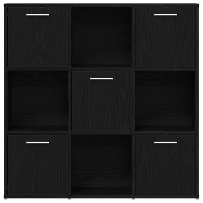 vidaXL Book Cabinet Black Oak 90x28x90 cm Engineered Wood