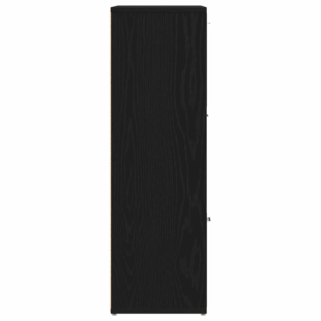vidaXL Book Cabinet Black Oak 90x28x90 cm Engineered Wood