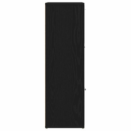 vidaXL Book Cabinet Black Oak 90x28x90 cm Engineered Wood