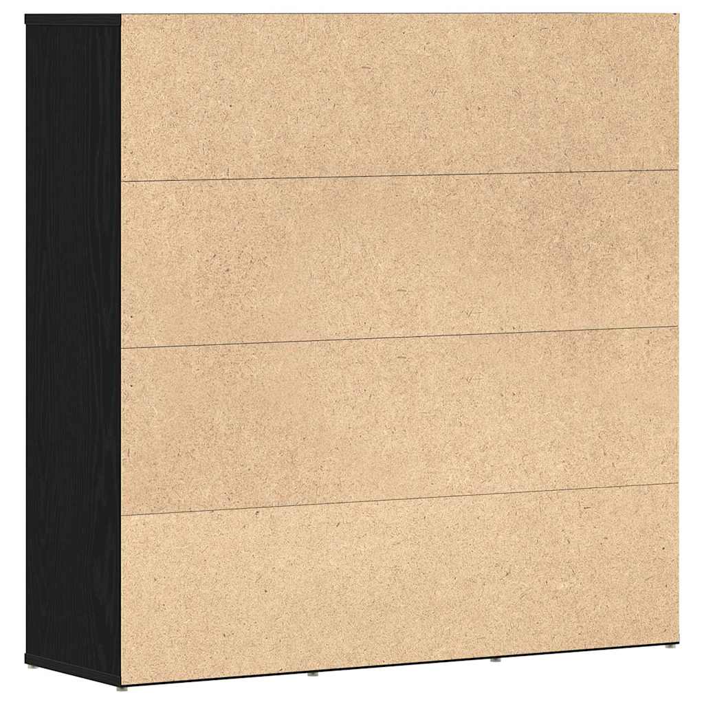 vidaXL Book Cabinet Black Oak 90x28x90 cm Engineered Wood