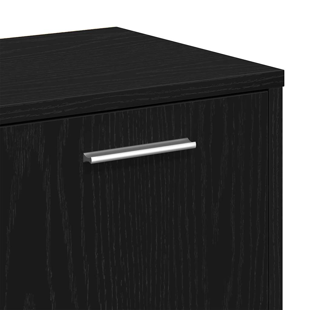 vidaXL Book Cabinet Black Oak 90x28x90 cm Engineered Wood