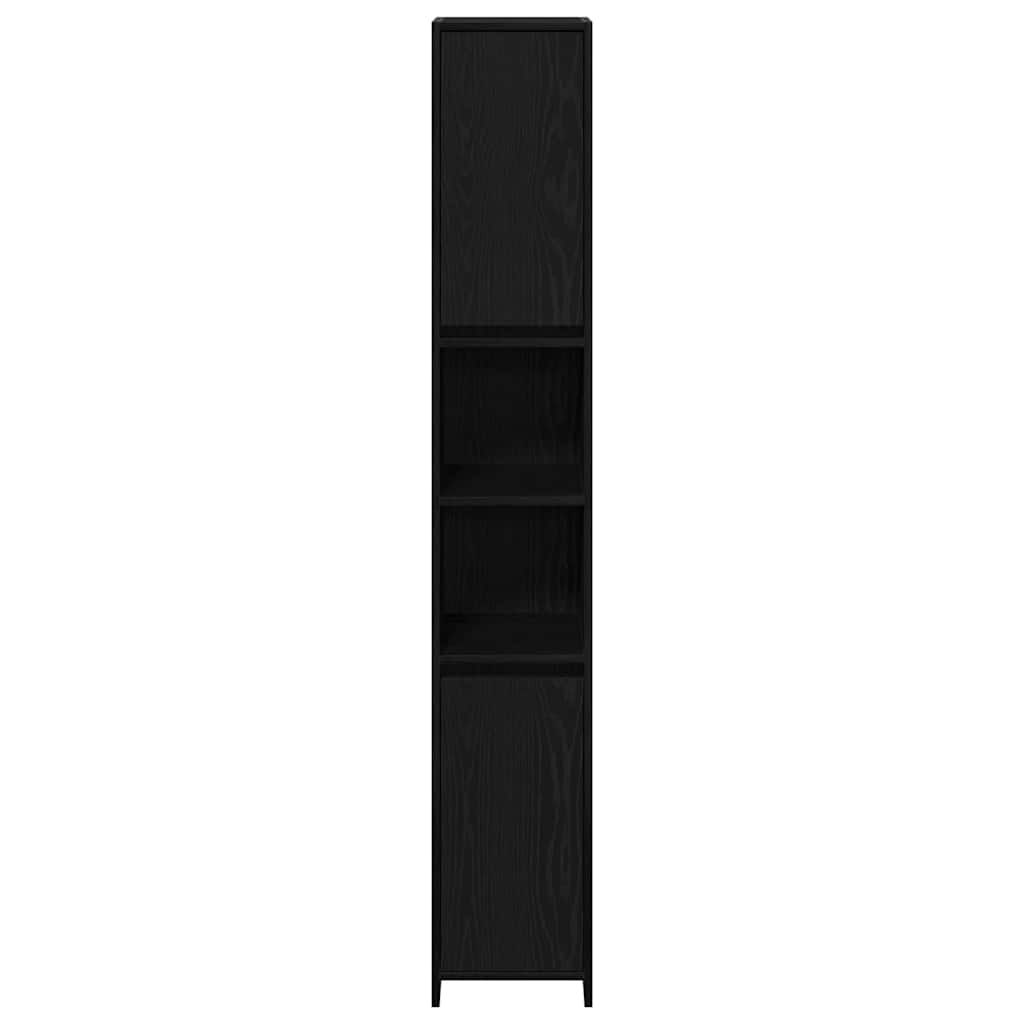 vidaXL Bathroom Cabinet Black Oak 30 x 30 x 183.5 cm Engineered Wood