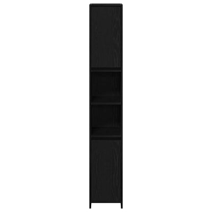 vidaXL Bathroom Cabinet Black Oak 30 x 30 x 183.5 cm Engineered Wood