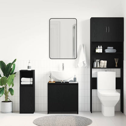 vidaXL Bathroom Cabinet Black Oak 60x33x60 cm Engineered Wood