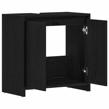 vidaXL Bathroom Cabinet Black Oak 60x33x61 cm Engineered Wood