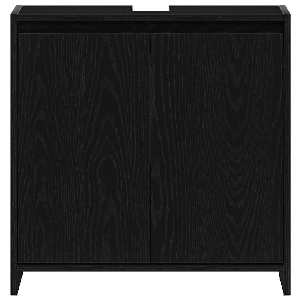 vidaXL Bathroom Cabinet Black Oak 60x33x61 cm Engineered Wood