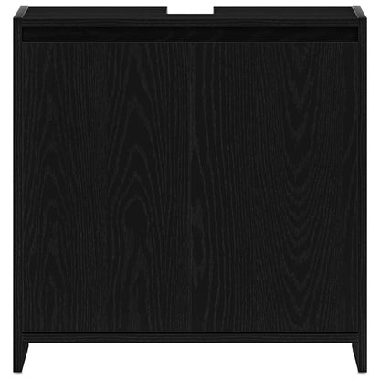 vidaXL Bathroom Cabinet Black Oak 60x33x61 cm Engineered Wood