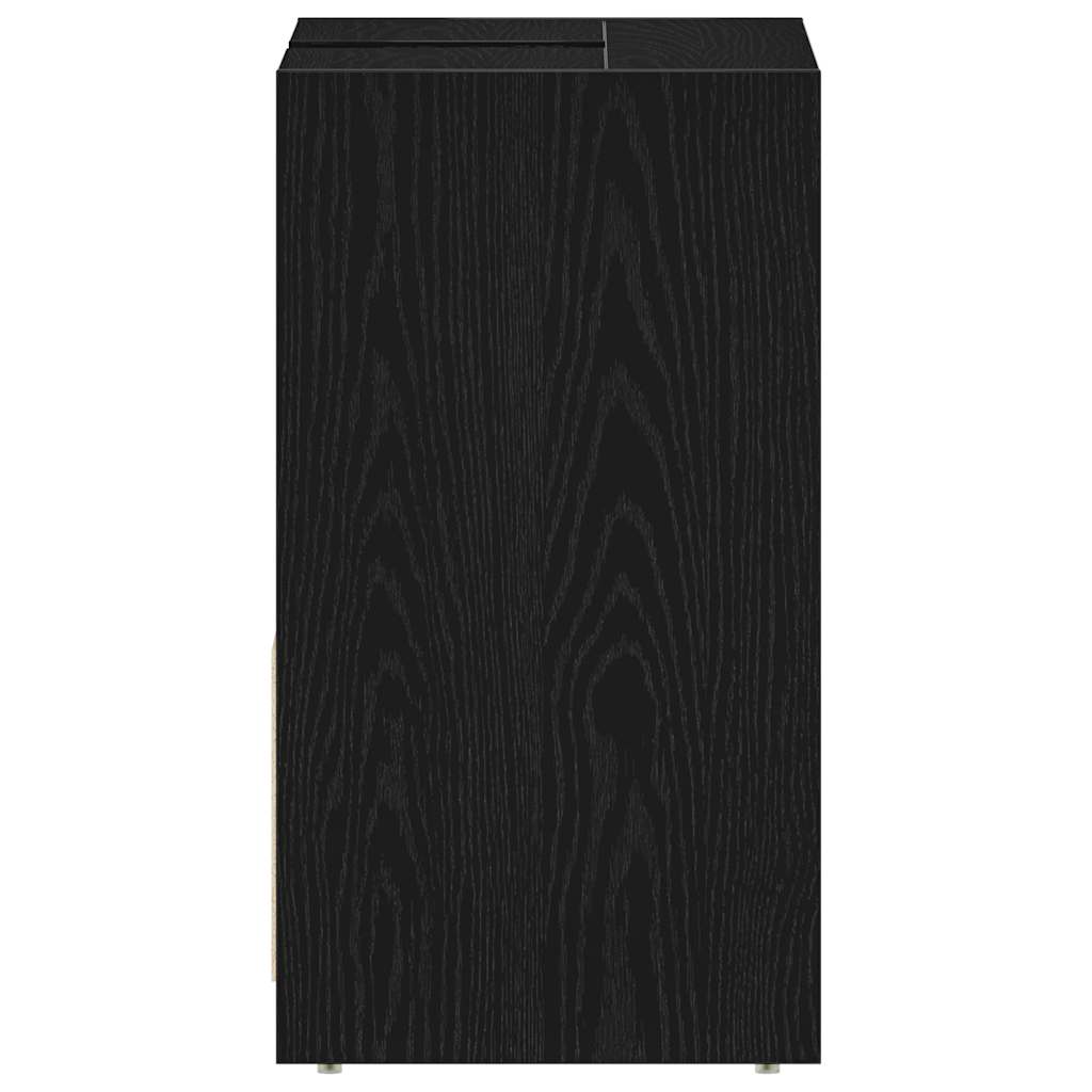 vidaXL Bathroom Cabinet Black Oak 60x33x61 cm Engineered Wood
