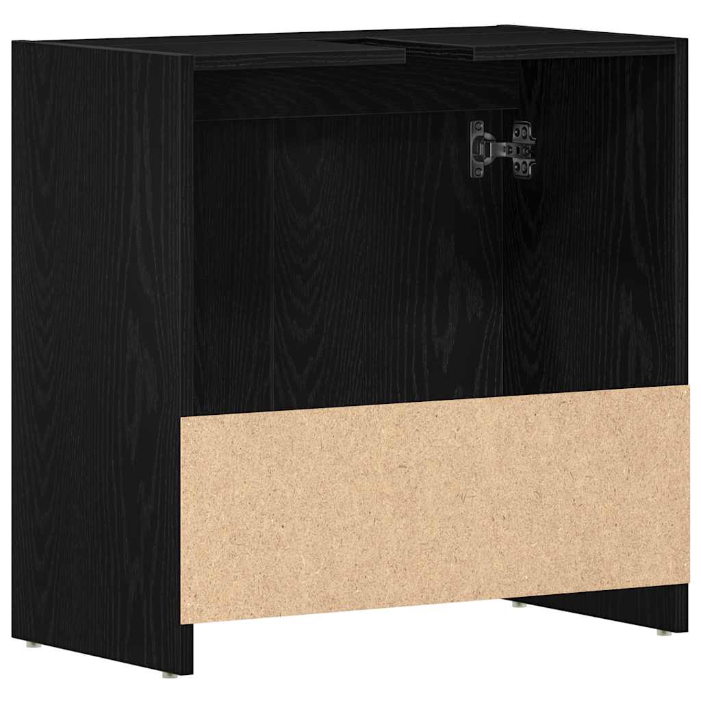 vidaXL Bathroom Cabinet Black Oak 60x33x61 cm Engineered Wood