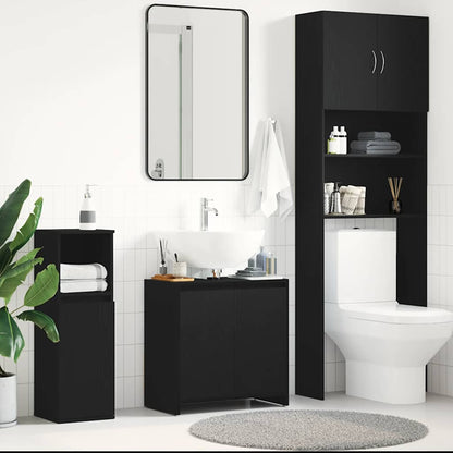 vidaXL Bathroom Cabinet Black Oak 60x33x60 cm Engineered Wood