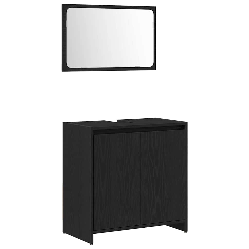 vidaXL Bathroom Cabinet Black Oak 60 x 33 x 60 cm Engineered Wood