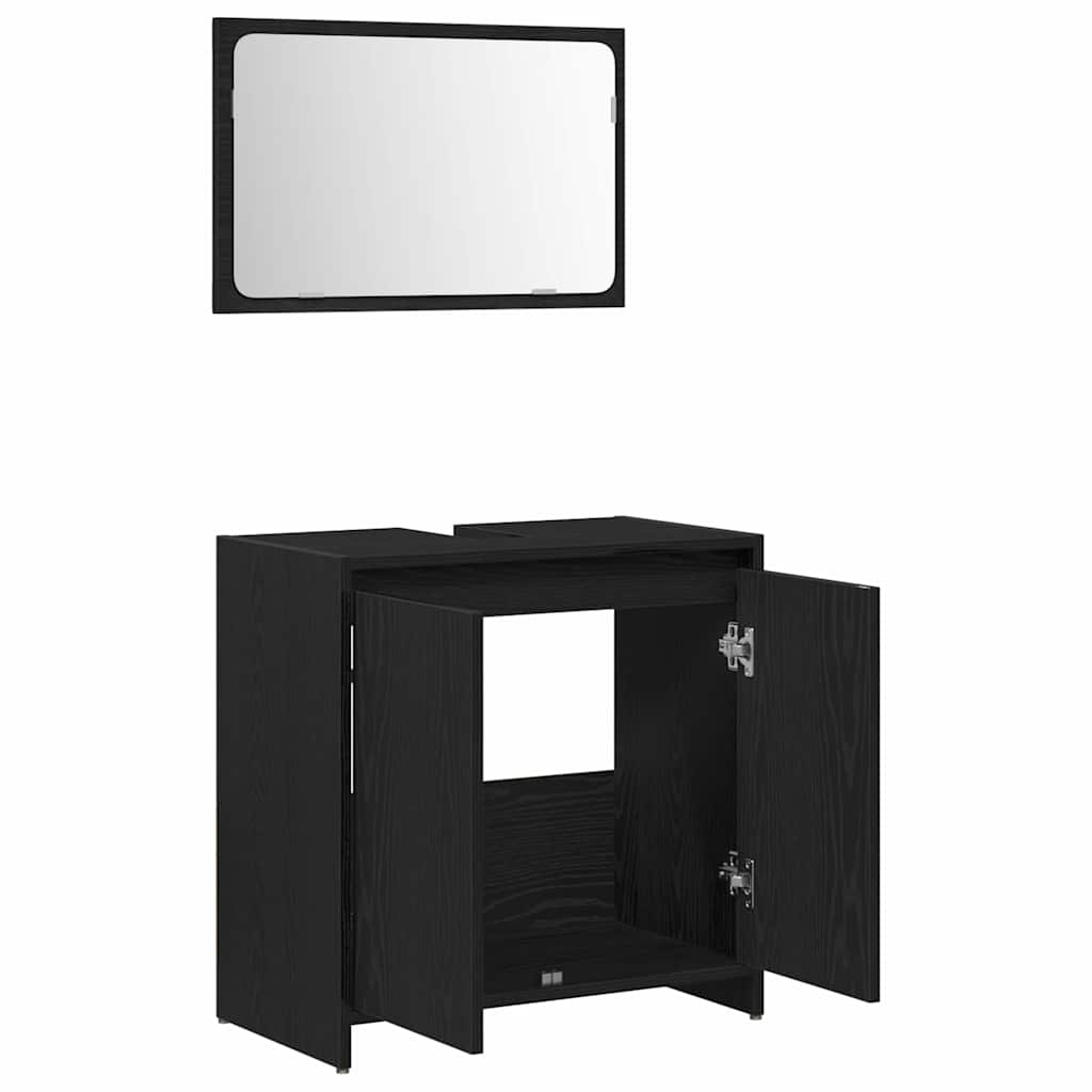 vidaXL Bathroom Cabinet Black Oak 60 x 33 x 60 cm Engineered Wood