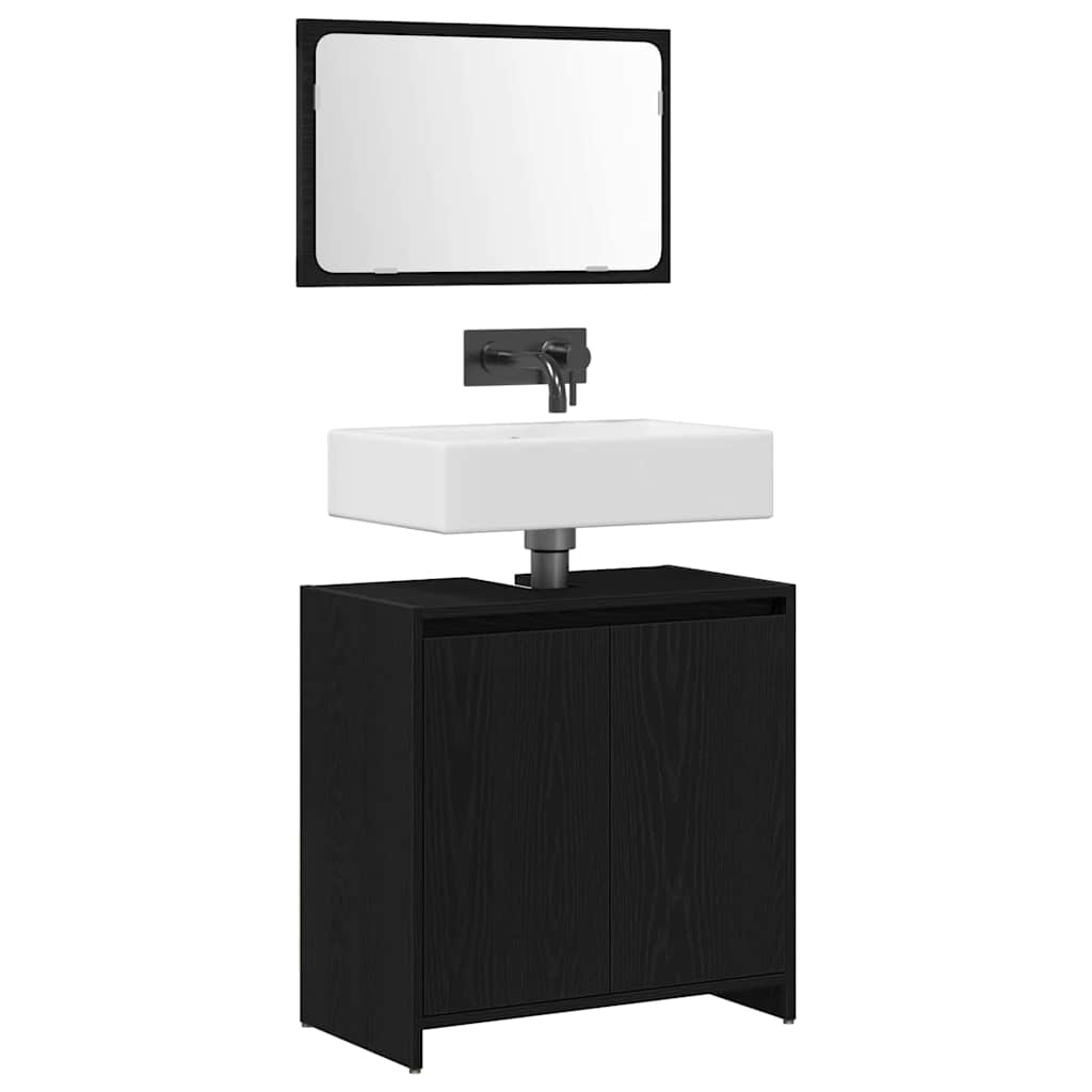 vidaXL Bathroom Cabinet Black Oak 60 x 33 x 60 cm Engineered Wood