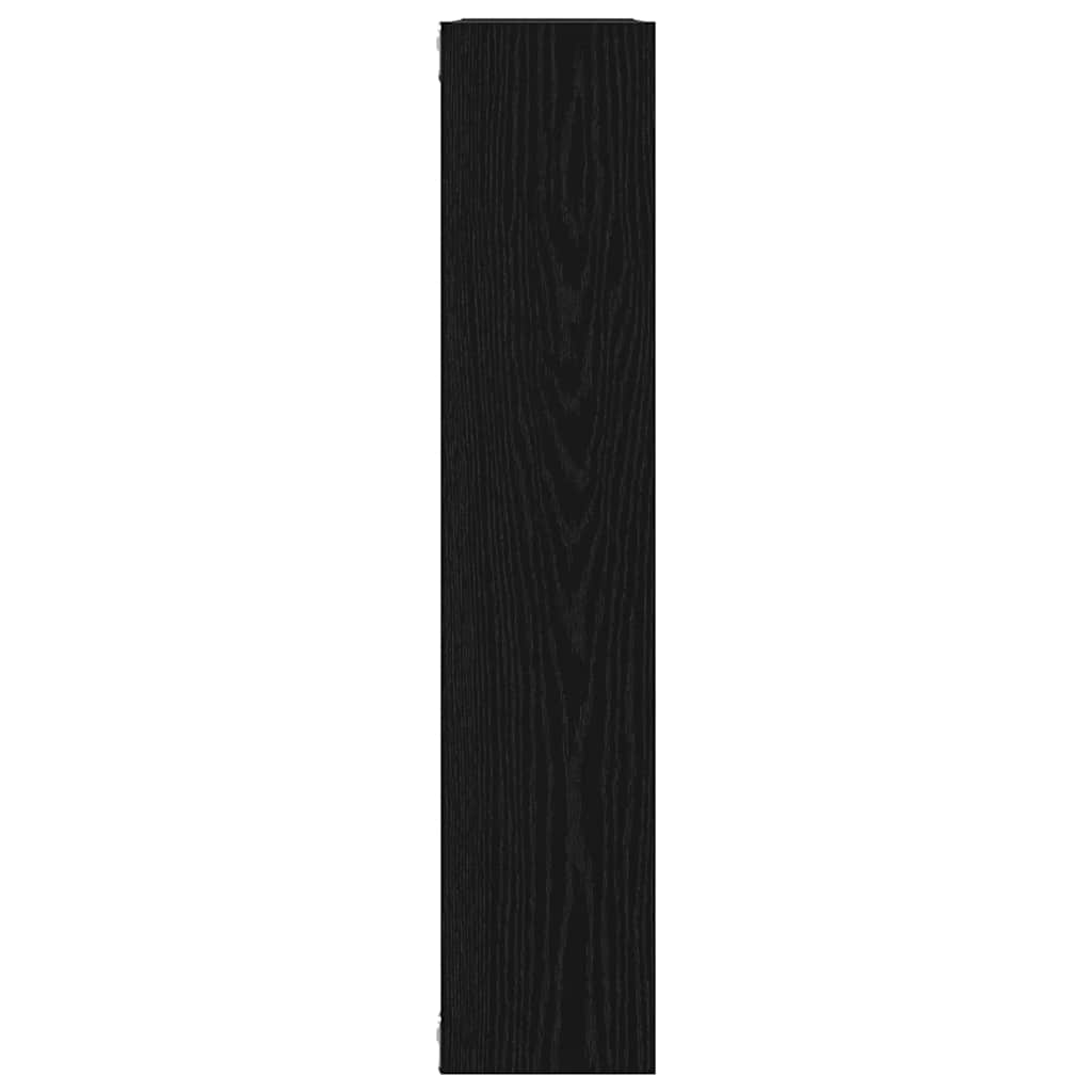 vidaXL Wall Shelf Black Oak 90x16x78 cm Engineered Wood