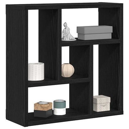 vidaXL Wall Shelf Black Oak 45x16x45 cm Engineered Wood