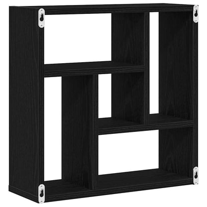 vidaXL Wall Shelf Black Oak 45x16x45 cm Engineered Wood