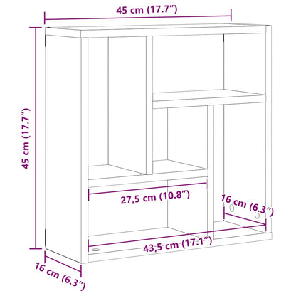 vidaXL Wall Shelf Black Oak 45x16x45 cm Engineered Wood