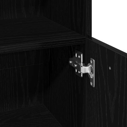 vidaXL Bathroom Cabinet Black Oak 30 x 30 x 95 cm Engineered Wood