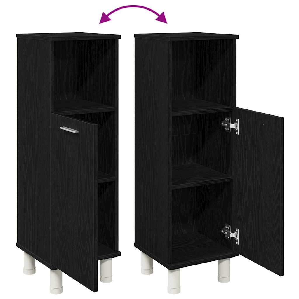 vidaXL Bathroom Cabinet Black Oak 30 x 30 x 95 cm Engineered Wood