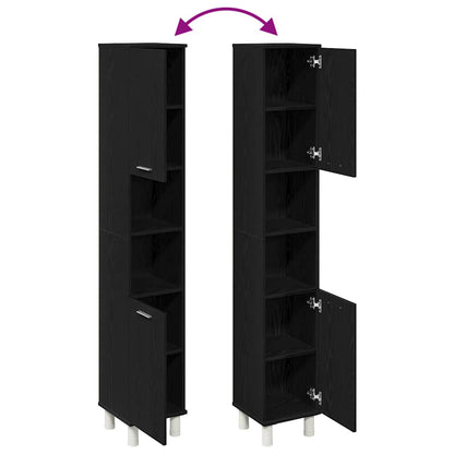 vidaXL Bathroom Cabinet Black Oak 30 x 30 x 179 cm Engineered Wood