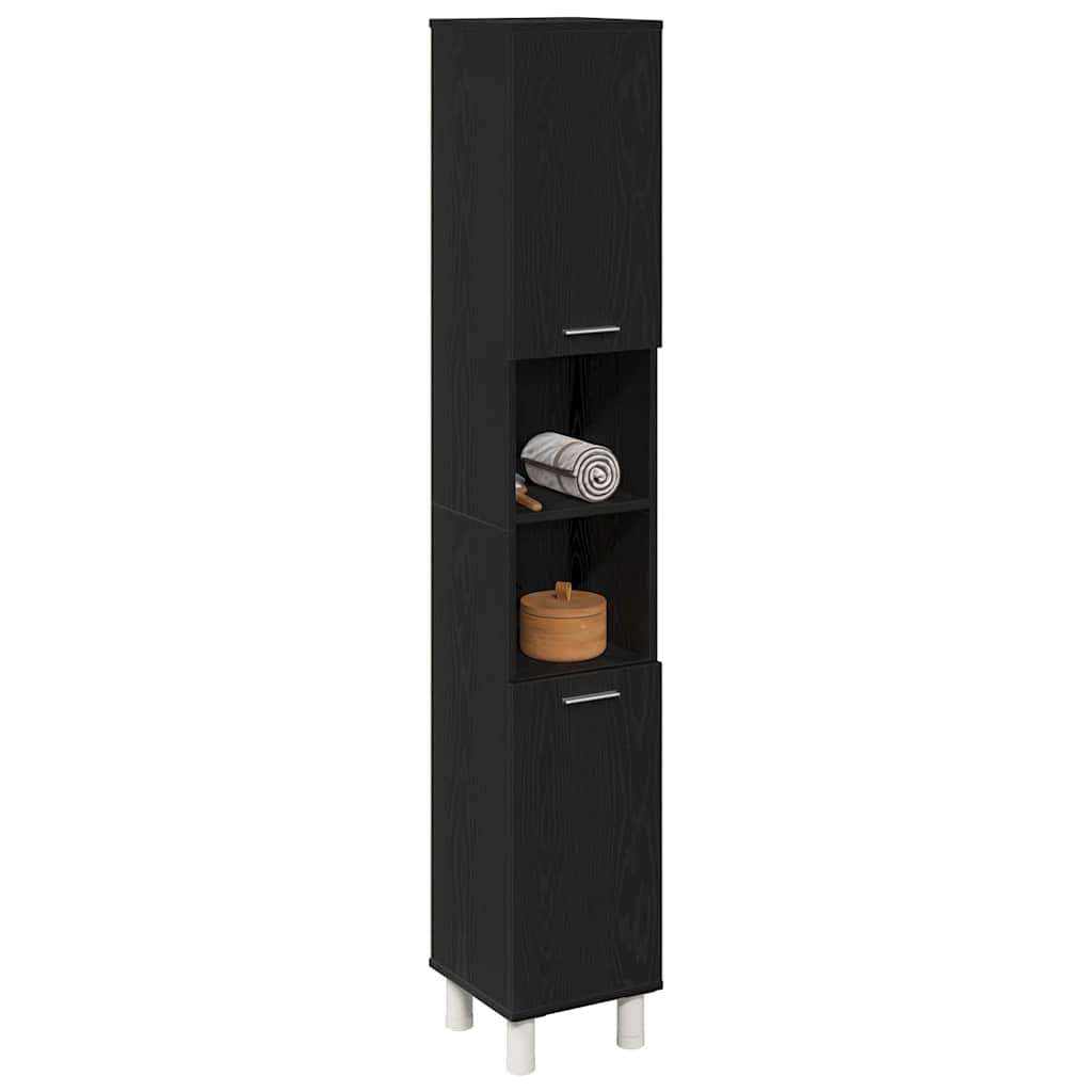 vidaXL Bathroom Cabinet Black Oak 30 x 30 x 179 cm Engineered Wood