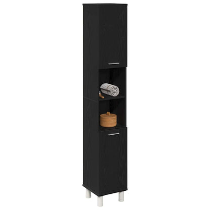 vidaXL Bathroom Cabinet Black Oak 30 x 30 x 179 cm Engineered Wood