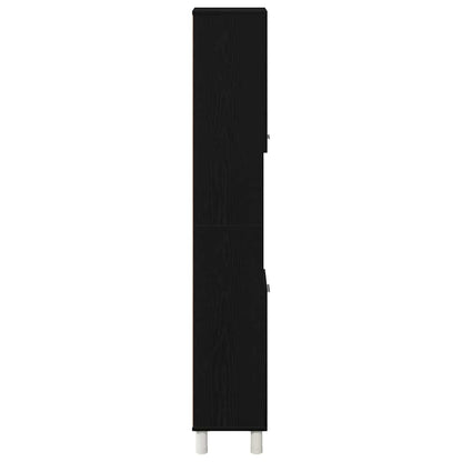 vidaXL Bathroom Cabinet Black Oak 30 x 30 x 179 cm Engineered Wood