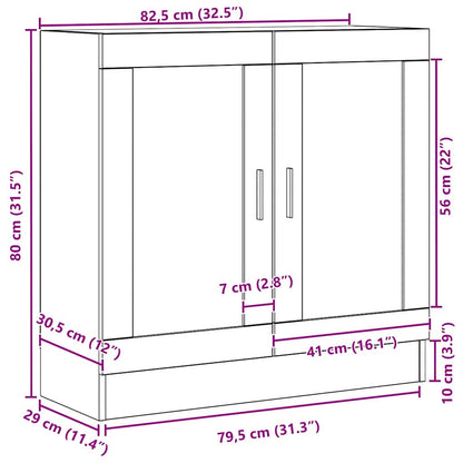 vidaXL Book Cabinet Black Oak 82.5 x 30.5 x 80 cm Engineered Wood