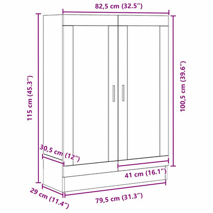 vidaXL Book Cabinet Black Oak 82.5 x 30.5 x 115 cm Engineered Wood