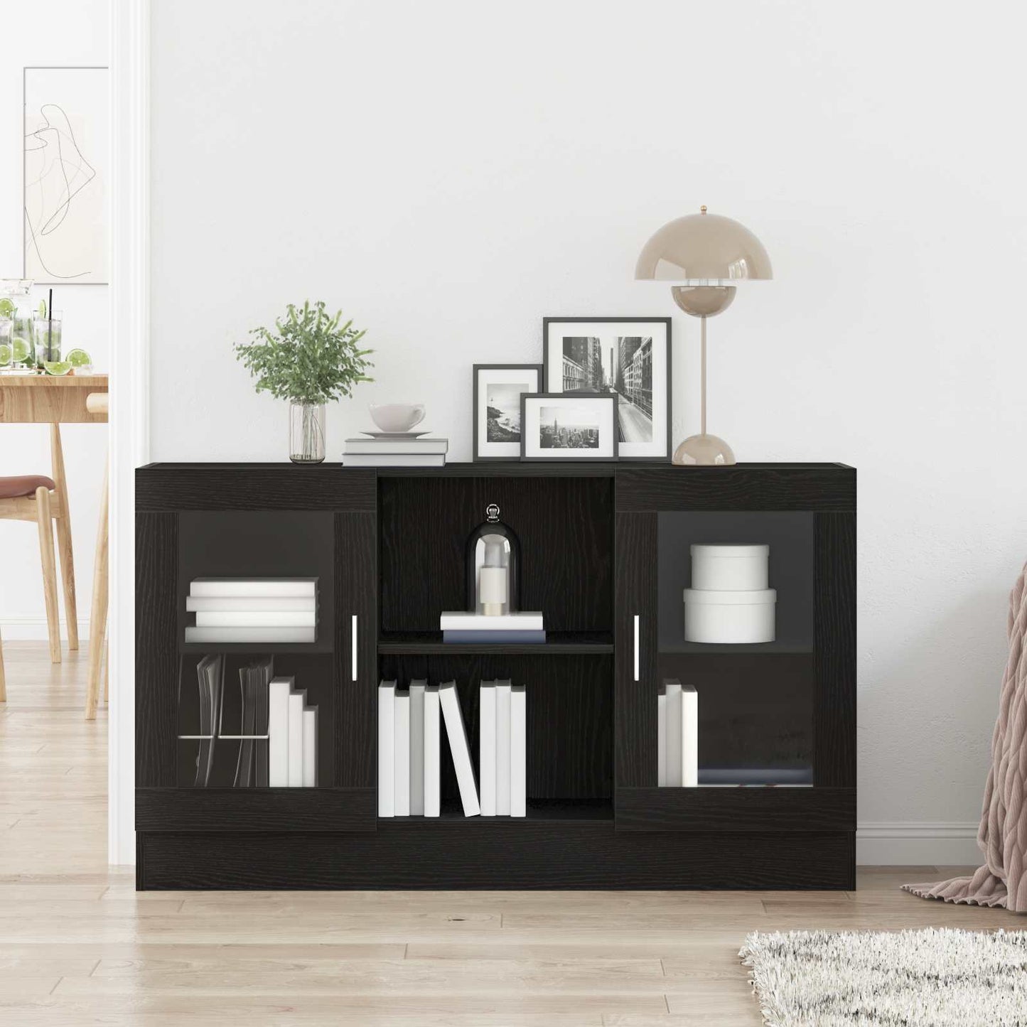vidaXL Sideboard Black Oak 120 x 30.5 x 70 cm Engineered Wood