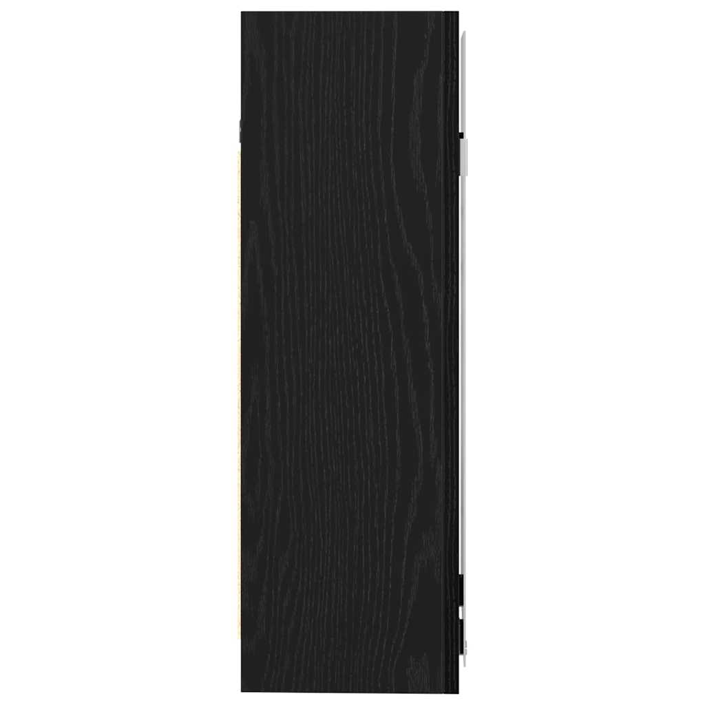 vidaXL Bathroom Mirror Cabinet with Door Black Oak 62.5 x 20.5 x 64 cm