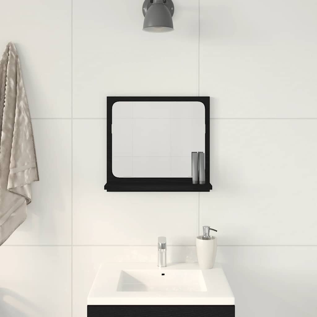 vidaXL Bathroom Mirror Black Oak 40x10,5x37 cm Engineered Wood