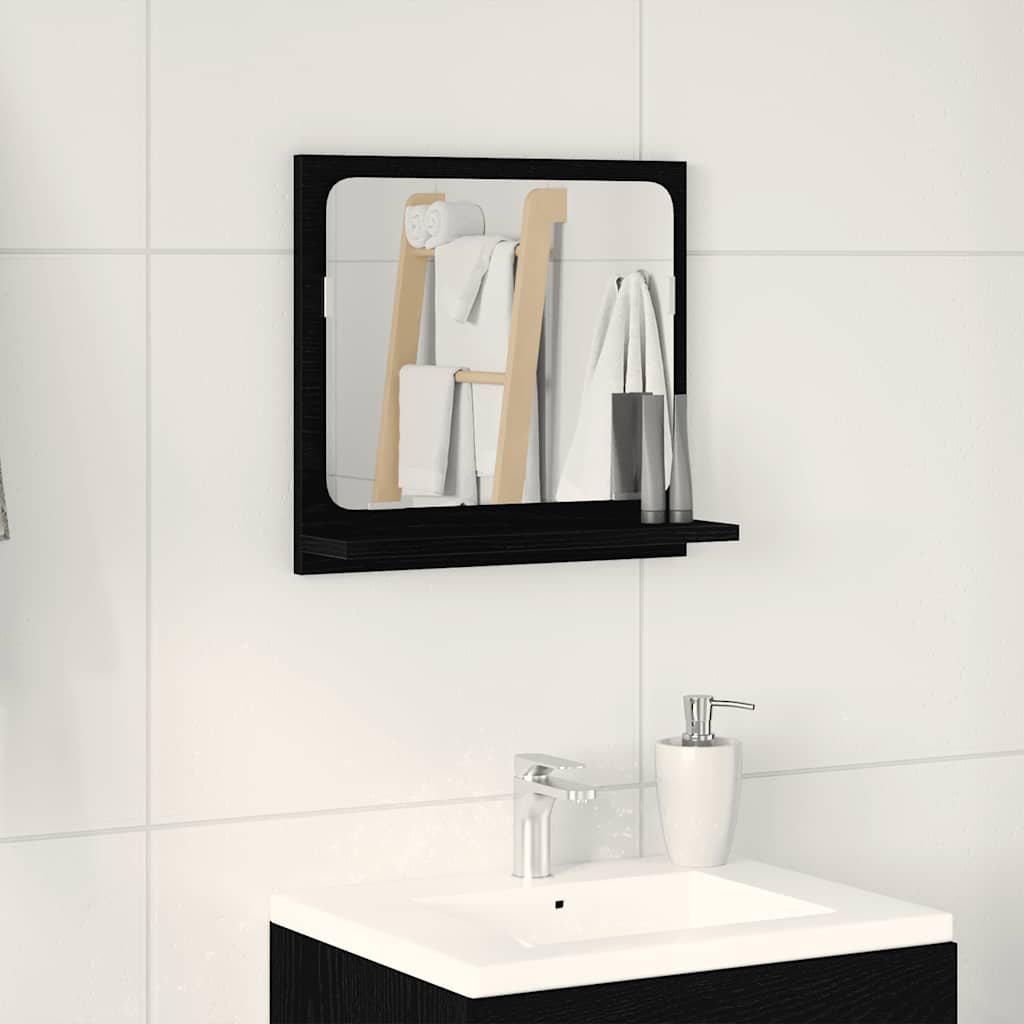 vidaXL Bathroom Mirror Black Oak 40x10.5x37 cm Engineered Wood