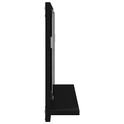 vidaXL Mirror Shelf Black Oak 60 x 10.5 x 37 cm Engineered Wood