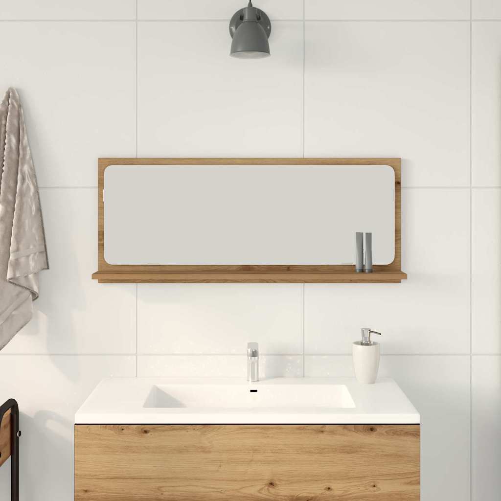 vidaXL Mirror Shelf Artisan oak 90 x 10.5 x 37 cm Engineered Wood