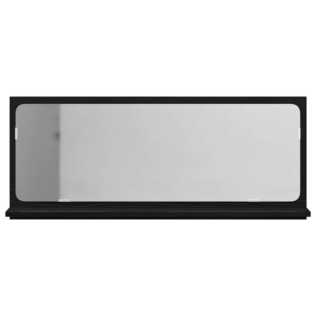 vidaXL Mirror Shelf Black Oak 90 x 10.5 x 37 cm Engineered Wood