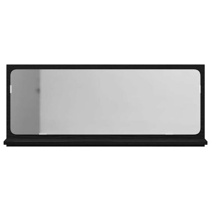 vidaXL Mirror Shelf Black Oak 90 x 10.5 x 37 cm Engineered Wood
