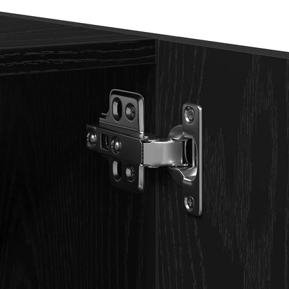 vidaXL Bathroom Cabinet Black Oak 30 x 30 x 130 cm Engineered Wood