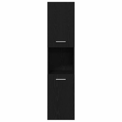 vidaXL Bathroom Cabinet Black Oak 30 x 30 x 130 cm Engineered Wood
