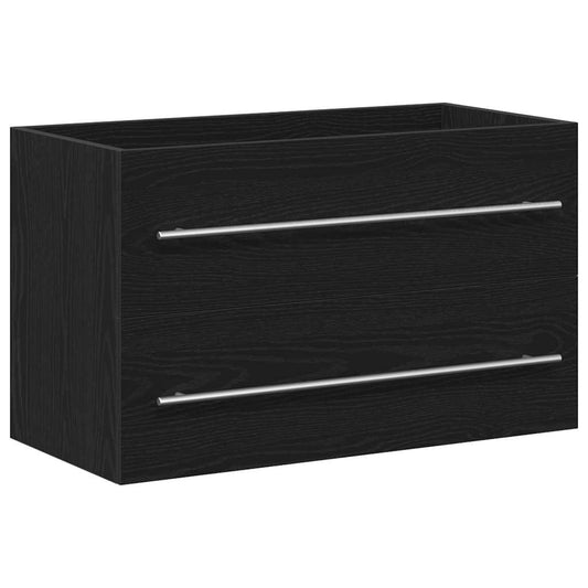vidaXL Bathroom Sink Cabinet Black Oak 80x38.5x48 cm Engineered Wood