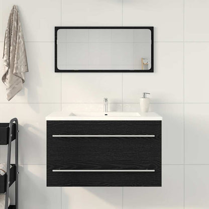 vidaXL Bathroom Sink Cabinet Black Oak 80x38.5x48 cm Engineered Wood
