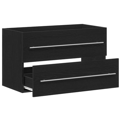 vidaXL Bathroom Sink Cabinet Black Oak 80x38.5x48 cm Engineered Wood