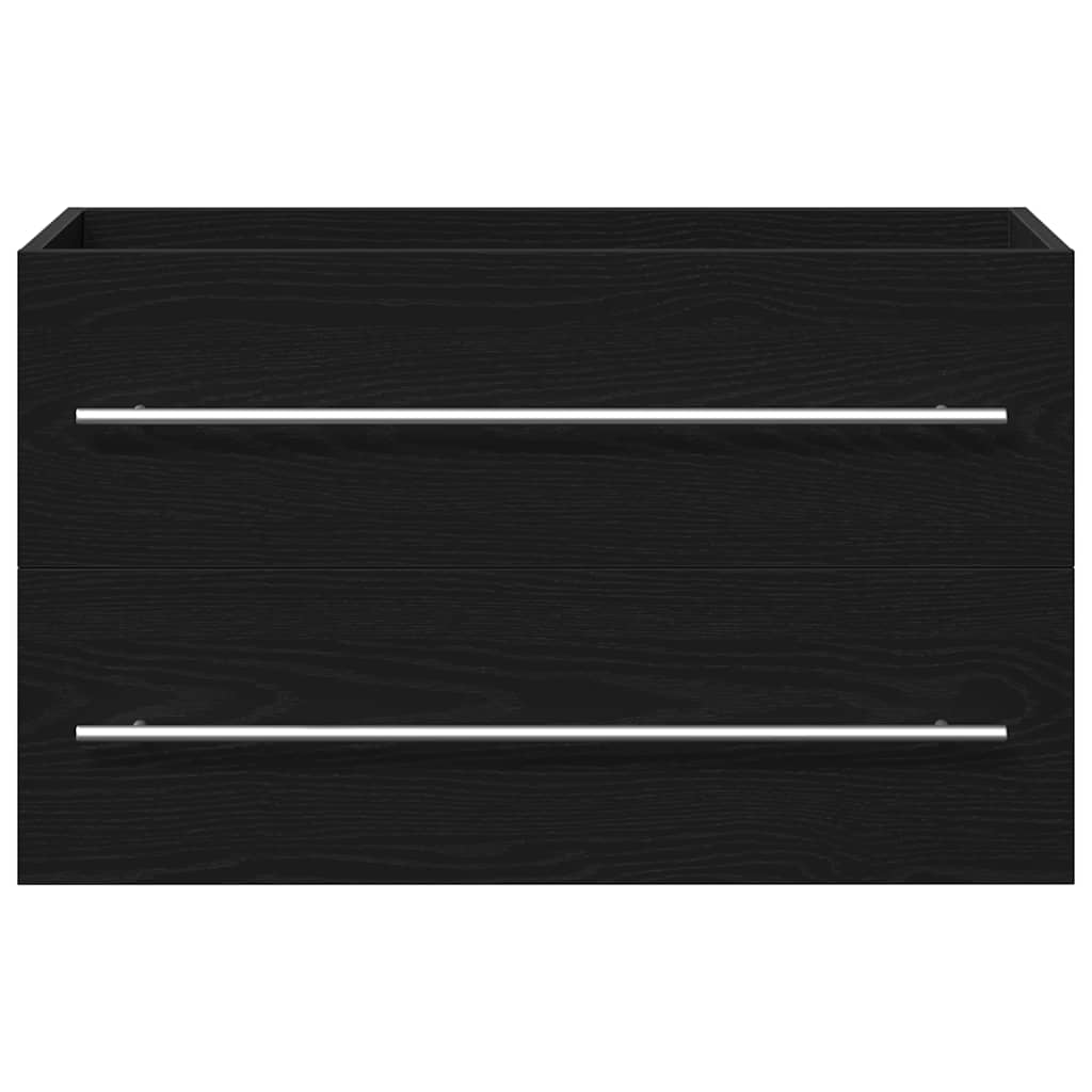 vidaXL Bathroom Sink Cabinet Black Oak 80x38.5x48 cm Engineered Wood