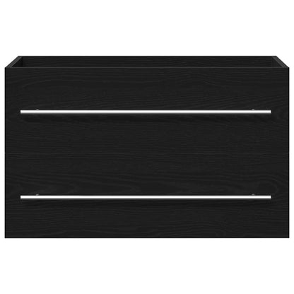 vidaXL Bathroom Sink Cabinet Black Oak 80x38.5x48 cm Engineered Wood