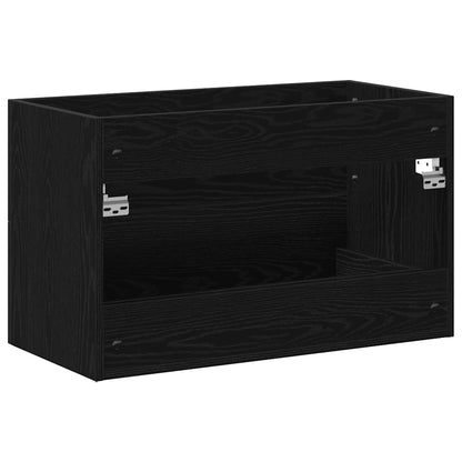 vidaXL Bathroom Sink Cabinet Black Oak 80x38.5x48 cm Engineered Wood